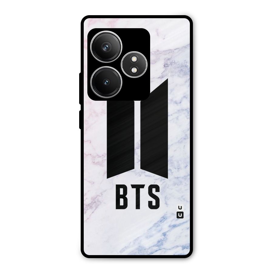 BTS Logo Marble Print Metal Back Case for Realme GT 6T