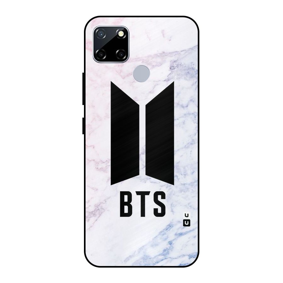 BTS Logo Marble Print Metal Back Case for Realme Narzo 20