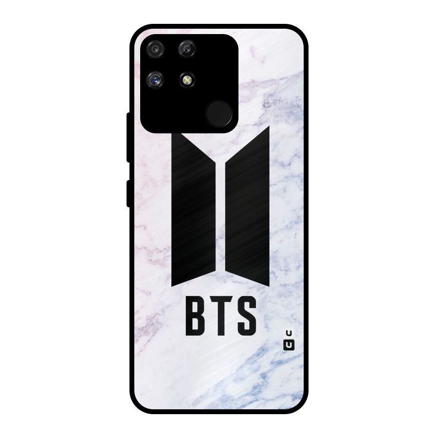BTS Logo Marble Print Metal Back Case for Realme Narzo 50A