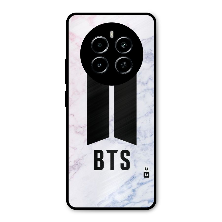 BTS Logo Marble Print Metal Back Case for Realme P1