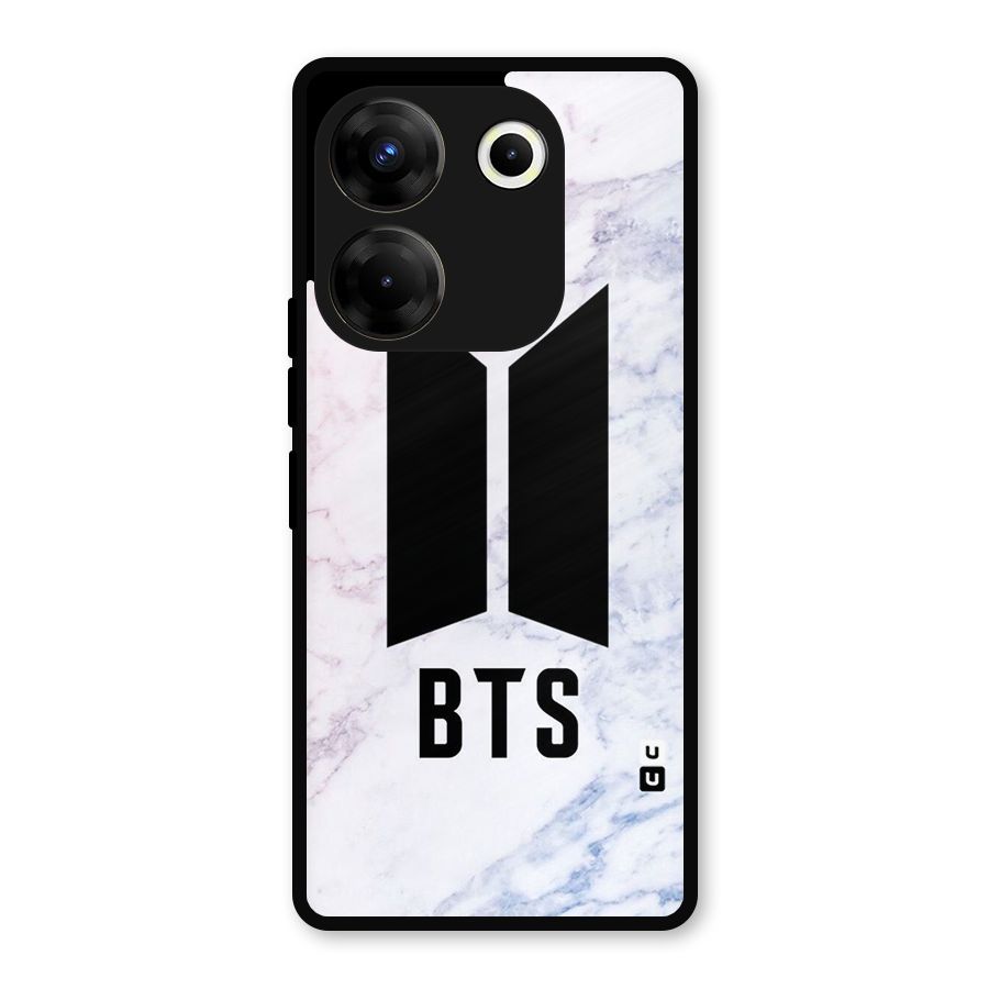 BTS Logo Marble Print Metal Back Case for Tecno Camon 20