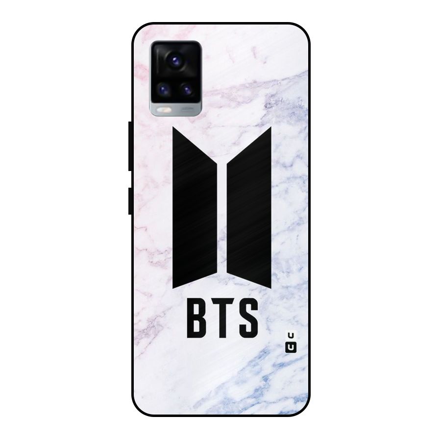 BTS Logo Marble Print Metal Back Case for Vivo V20