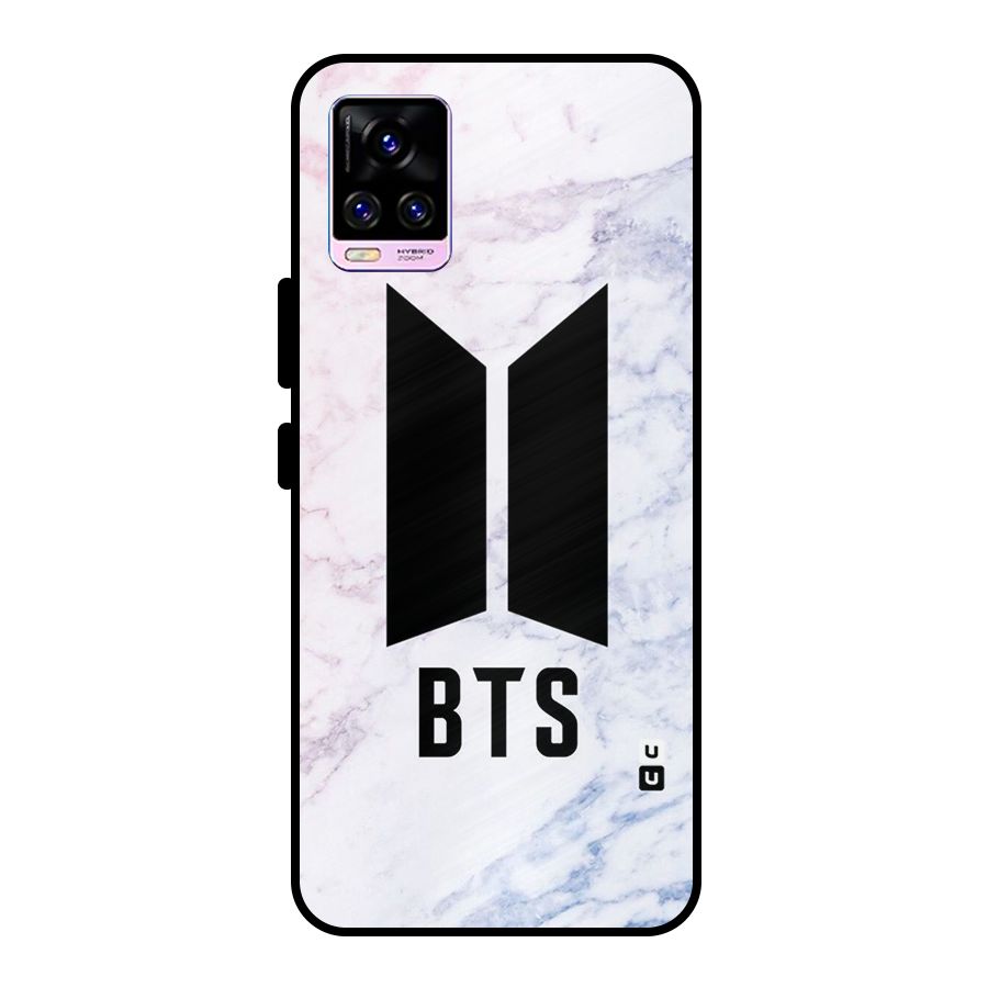 BTS Logo Marble Print Metal Back Case for Vivo V20 Pro