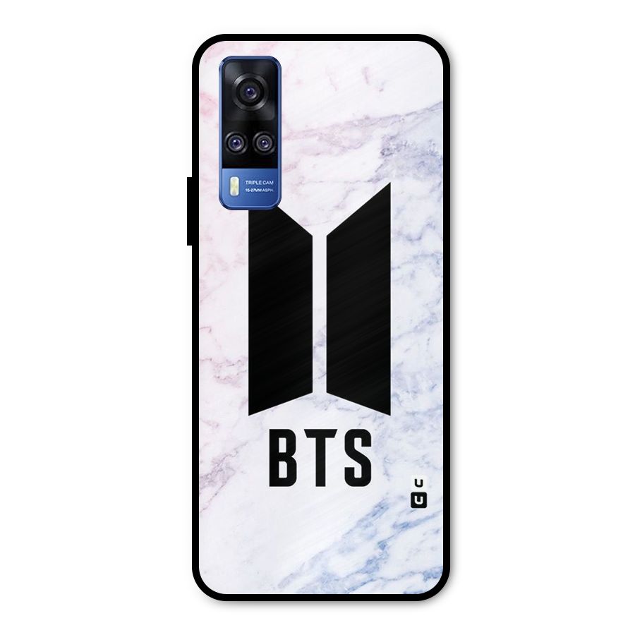 BTS Logo Marble Print Metal Back Case for Vivo Y51A