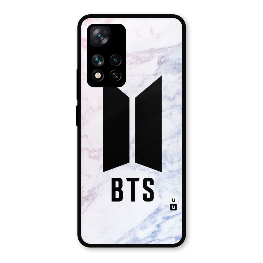 BTS Logo Marble Print Metal Back Case for Xiaomi 11i Hypercharge 5G