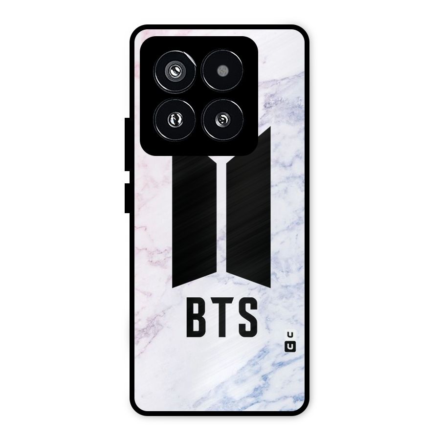 BTS Logo Marble Print Metal Back Case for Xiaomi 14 Pro