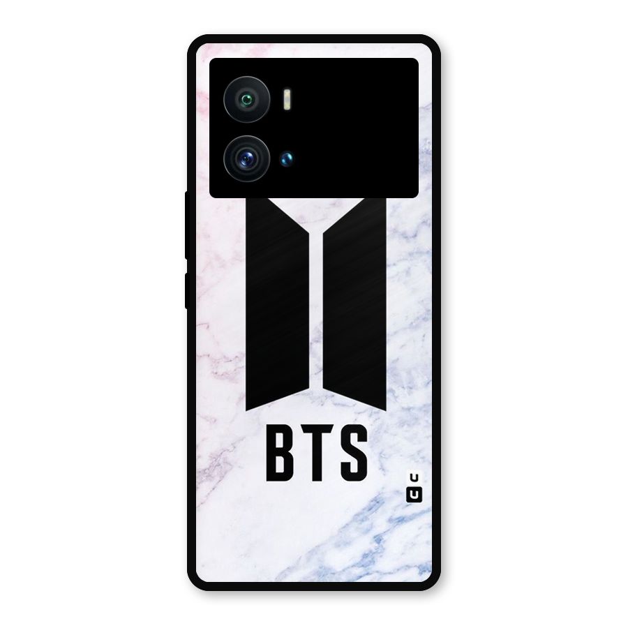 BTS Logo Marble Print Metal Back Case for iQOO 9 Pro