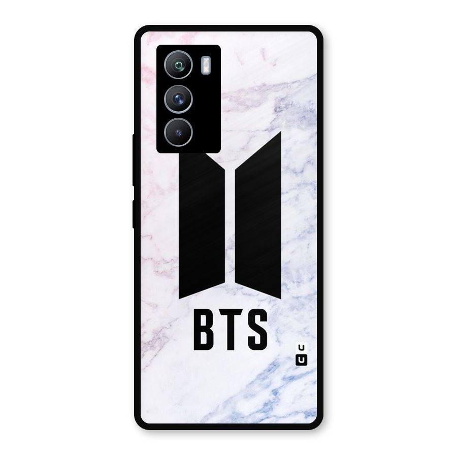 BTS Logo Marble Print Metal Back Case for iQOO 9 SE
