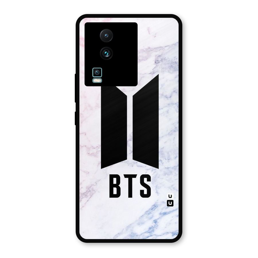 BTS Logo Marble Print Metal Back Case for iQOO Neo 7