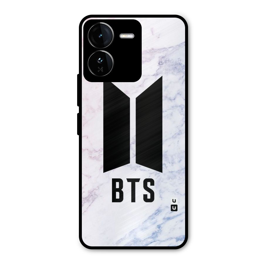 BTS Logo Marble Print Metal Back Case for iQOO Z9