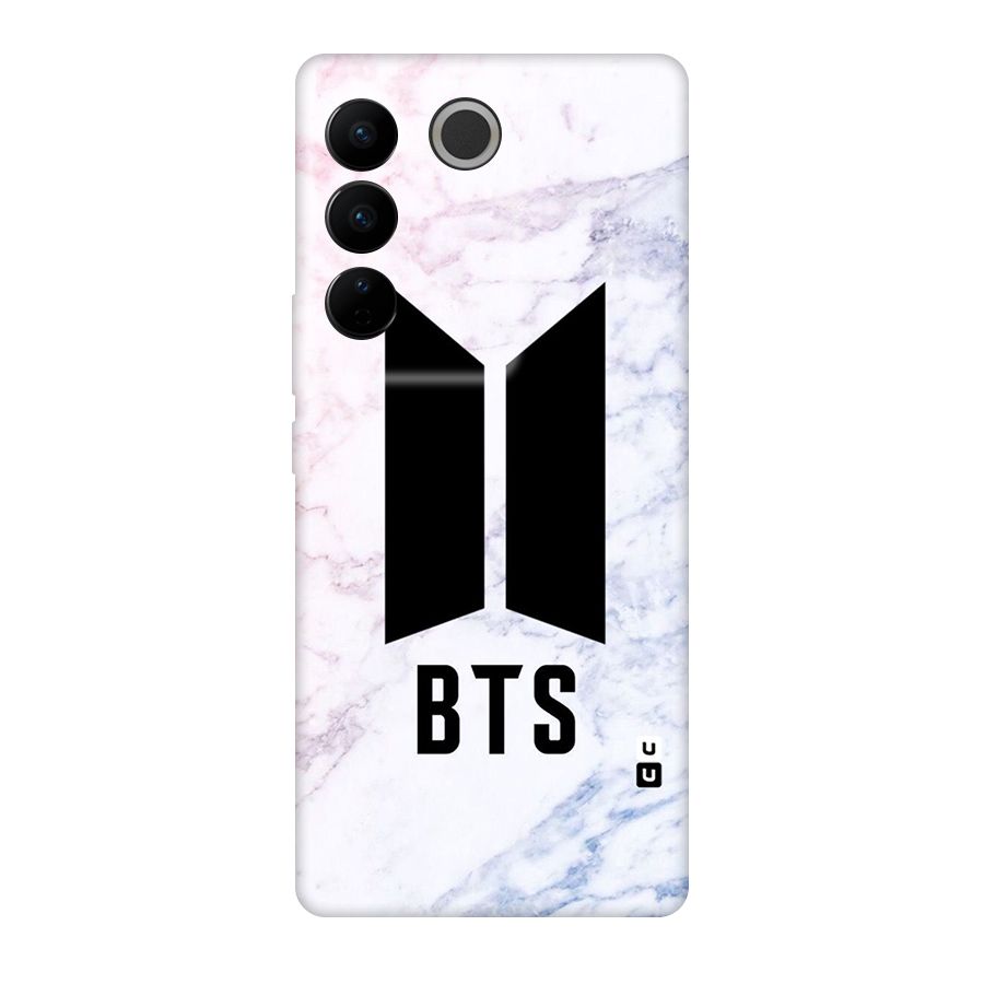 BTS Logo Marble Print Original Polycarbonate Back Case for Vivo V27
