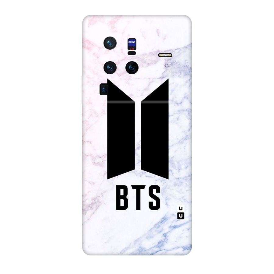 BTS Logo Marble Print Original Polycarbonate Back Case for Vivo X80