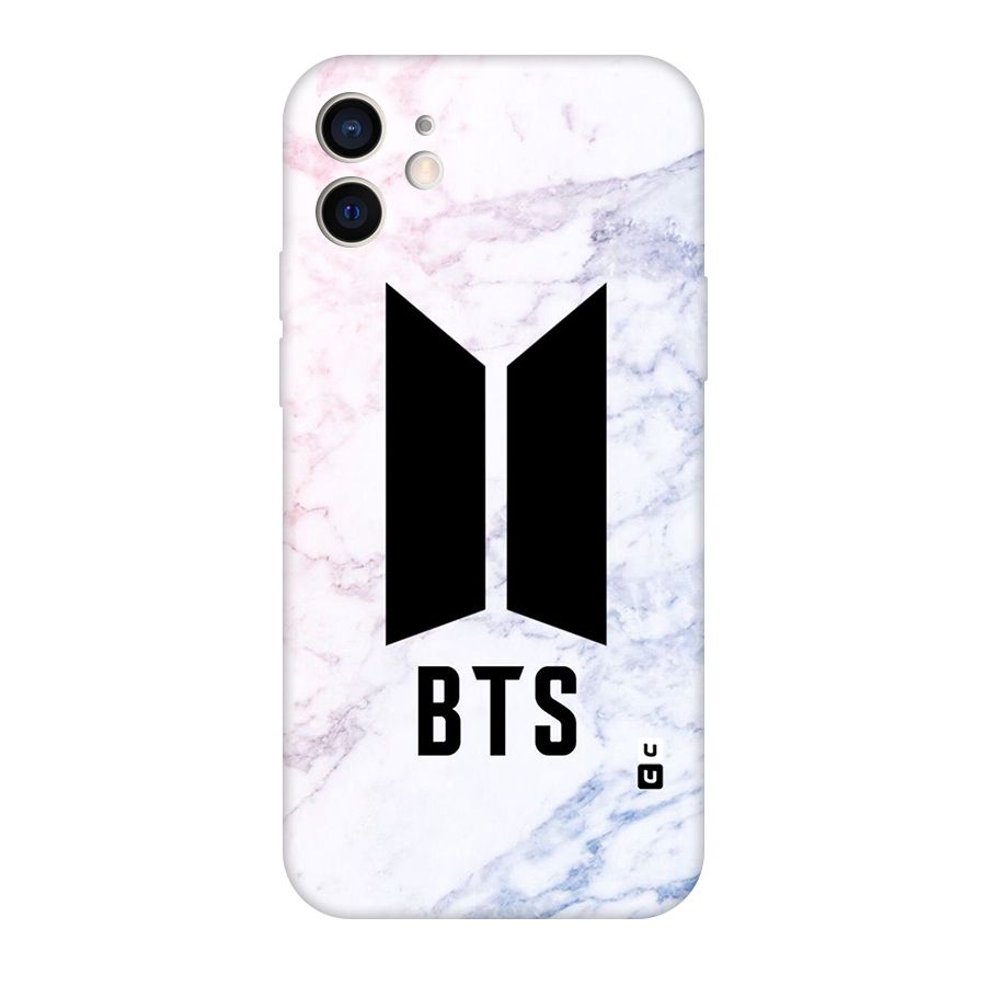 BTS Logo Marble Print Original Polycarbonate Back Case for iPhone 12