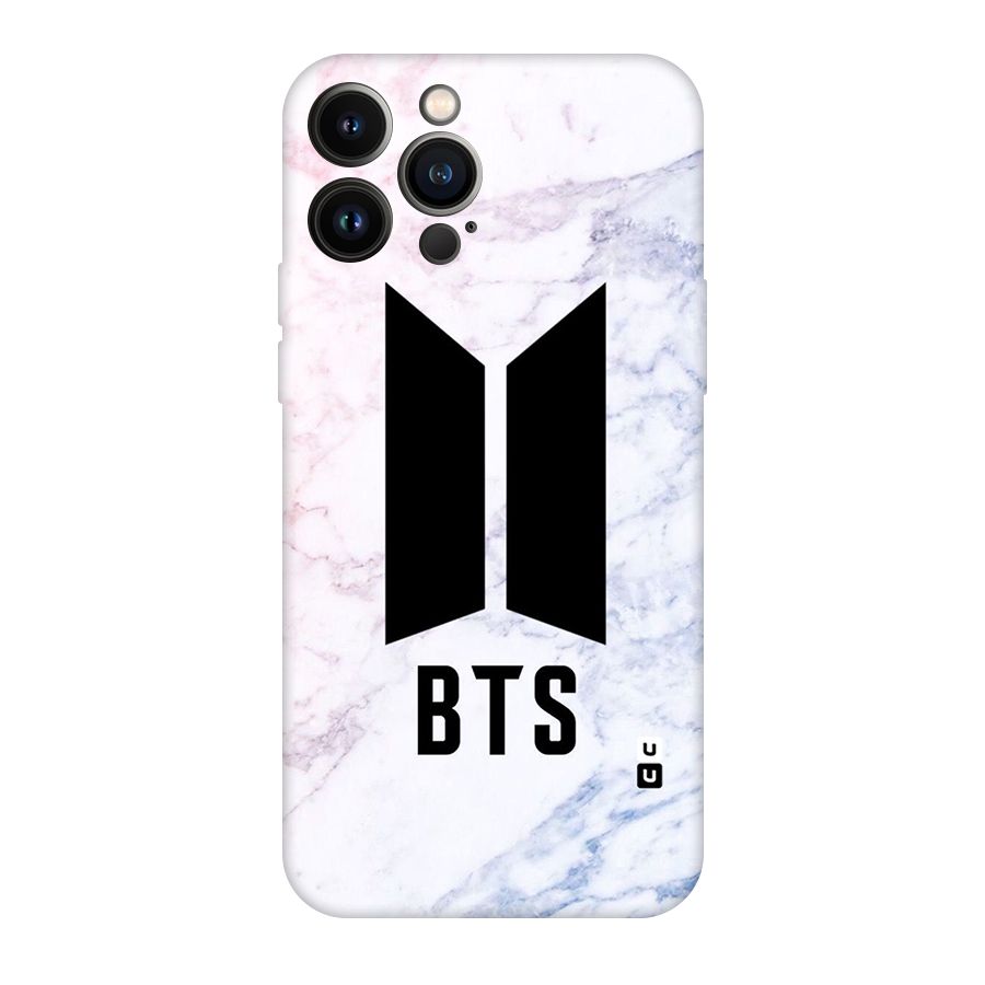 BTS Logo Marble Print Original Polycarbonate Back Case for iPhone 13 Pro Max