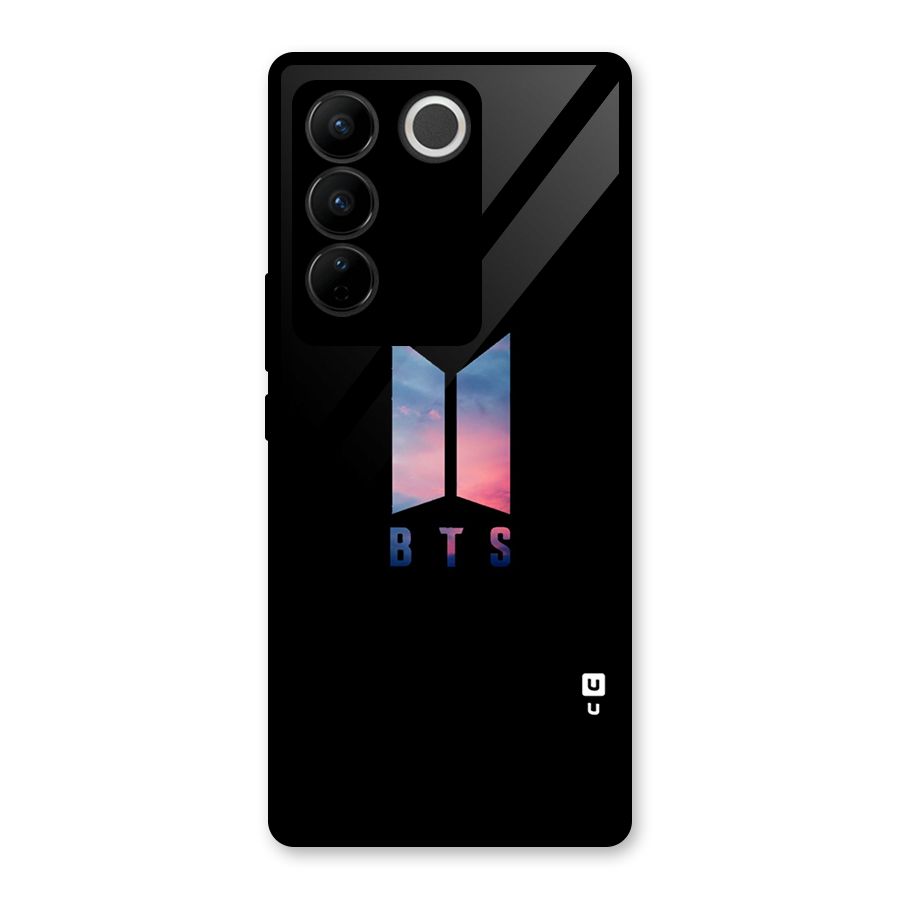 BTS Logo Sky Glass Back Case for Vivo V27 Pro