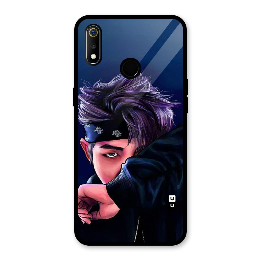 BTS Namjoon Artwork Glass Back Case for Realme 3i