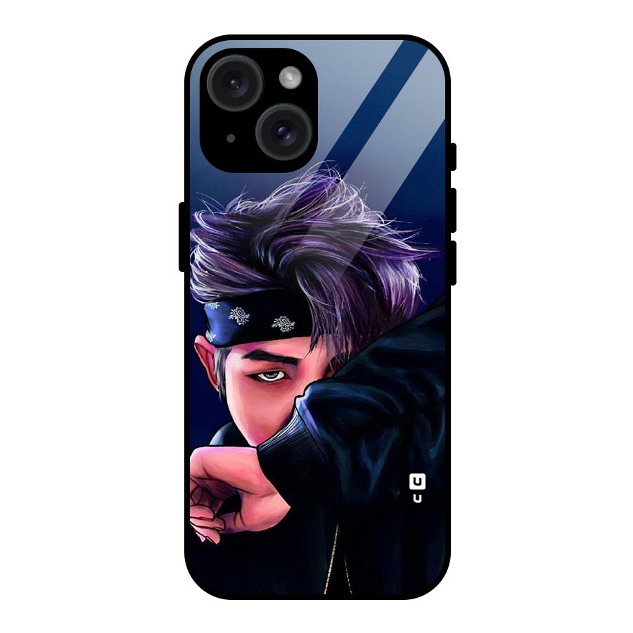 BTS Namjoon Artwork Glass Back Case for iPhone 15