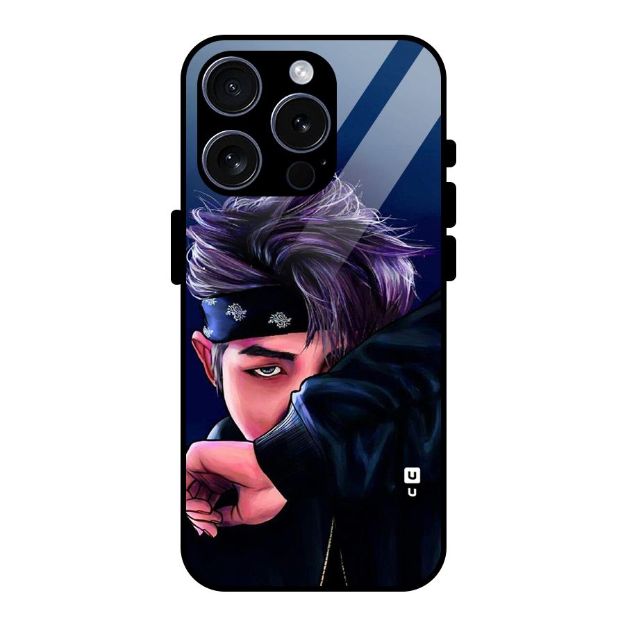 BTS Namjoon Artwork Glass Back Case for iPhone 15 Pro