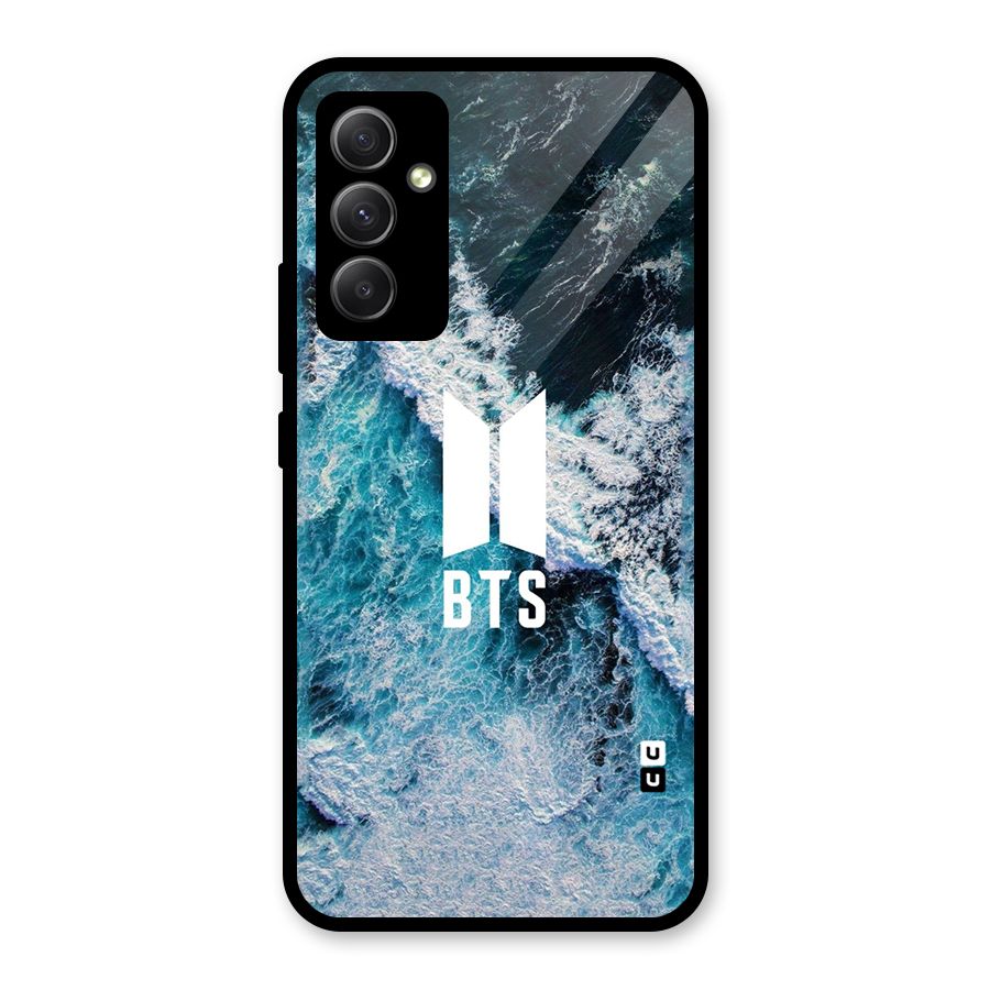 BTS Ocean Waves Glass Back Case for Galaxy A34