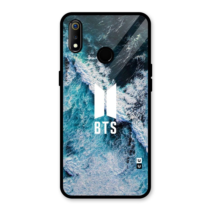 BTS Ocean Waves Glass Back Case for Realme 3i