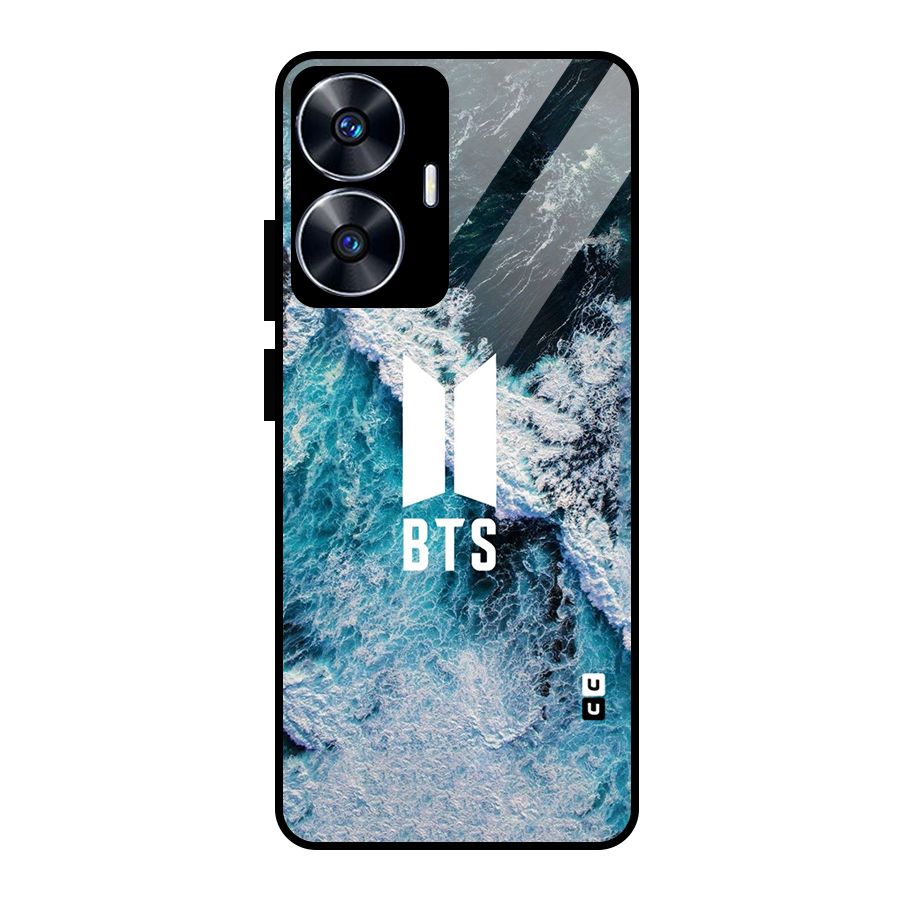 BTS Ocean Waves Glass Back Case for Realme Narzo N55