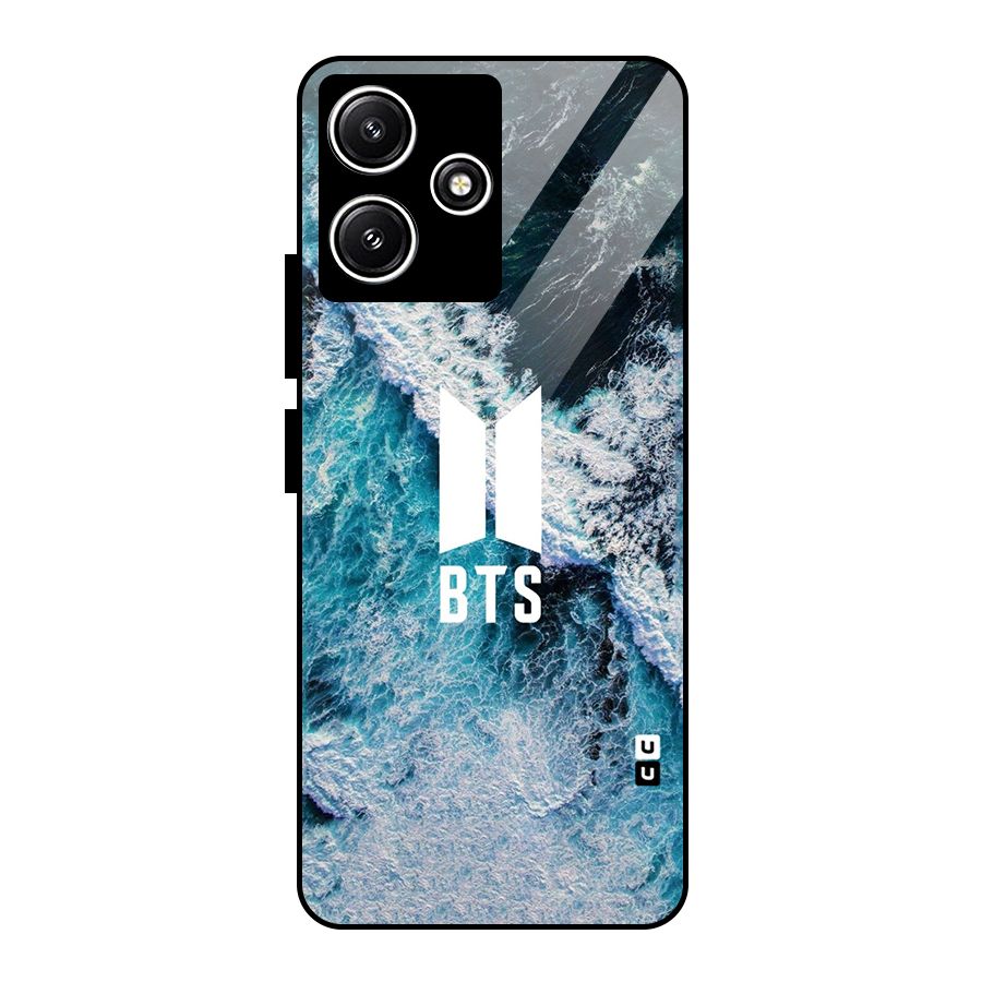 BTS Ocean Waves Glass Back Case for Redmi 12 5G