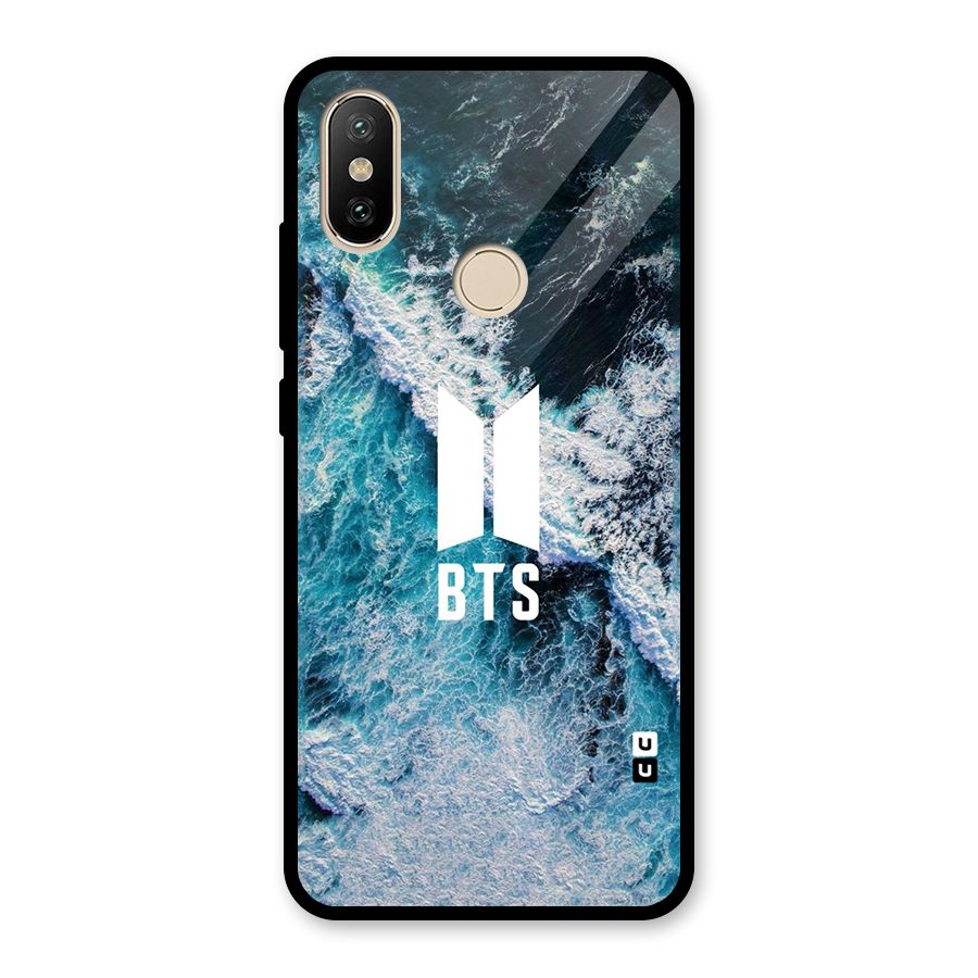BTS Ocean Waves Glass Back Case for Redmi A2