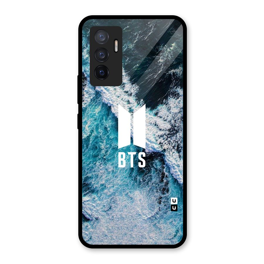 BTS Ocean Waves Glass Back Case for Vivo V23e