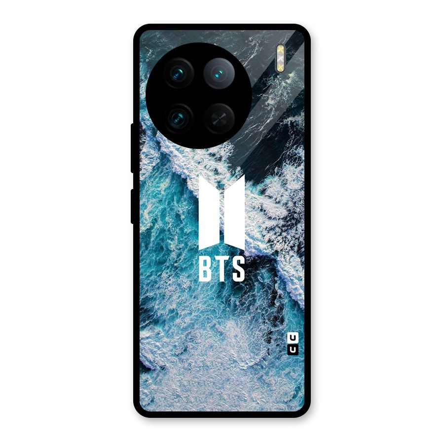 BTS Ocean Waves Glass Back Case for Vivo X90 Pro