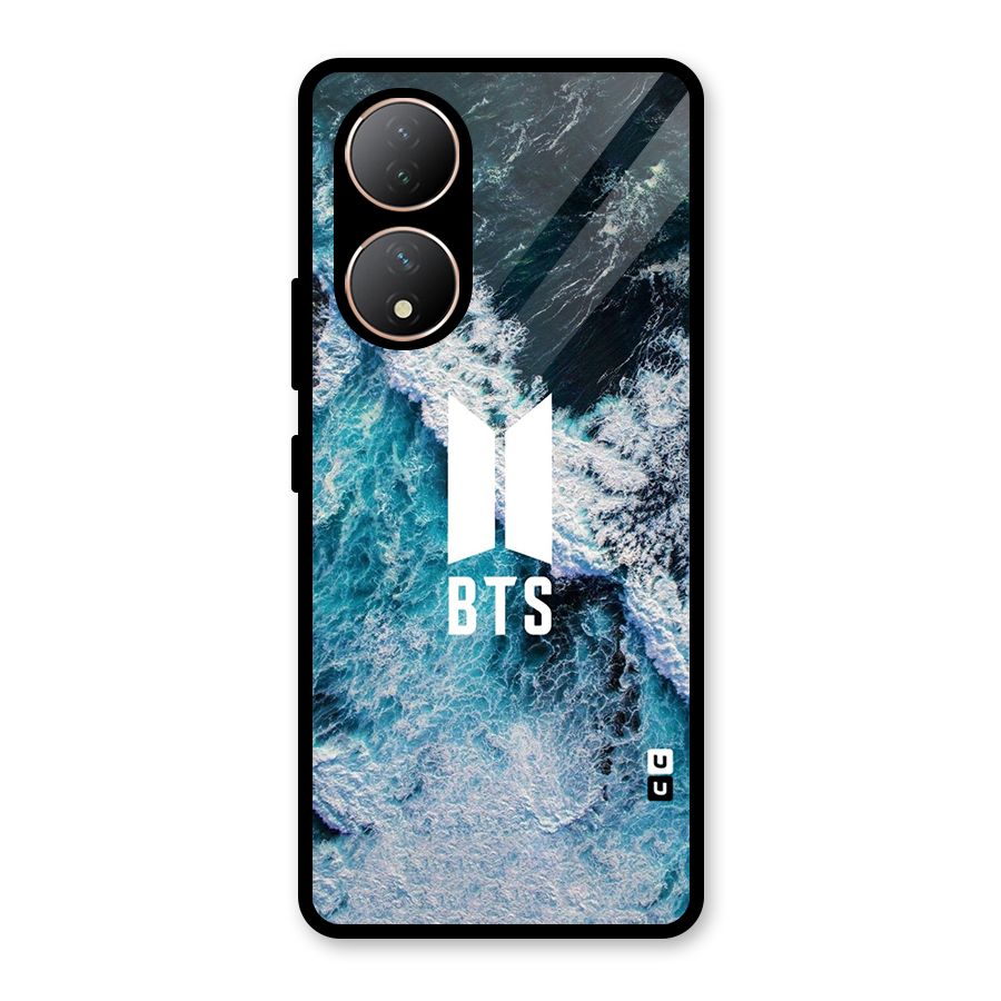 BTS Ocean Waves Glass Back Case for Vivo Y100A