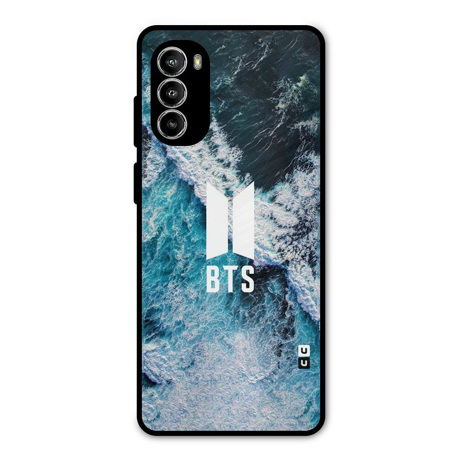 BTS Ocean Waves Metal Back Case for Moto G52