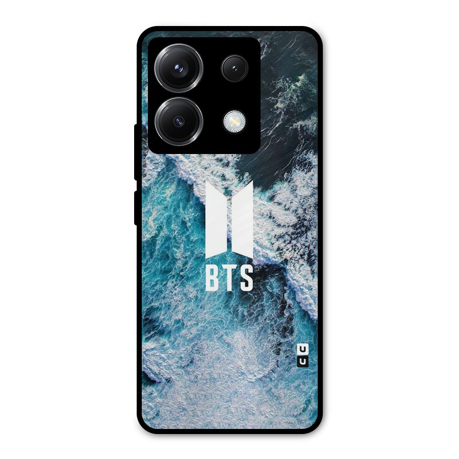 BTS Ocean Waves Metal Back Case for Poco X6