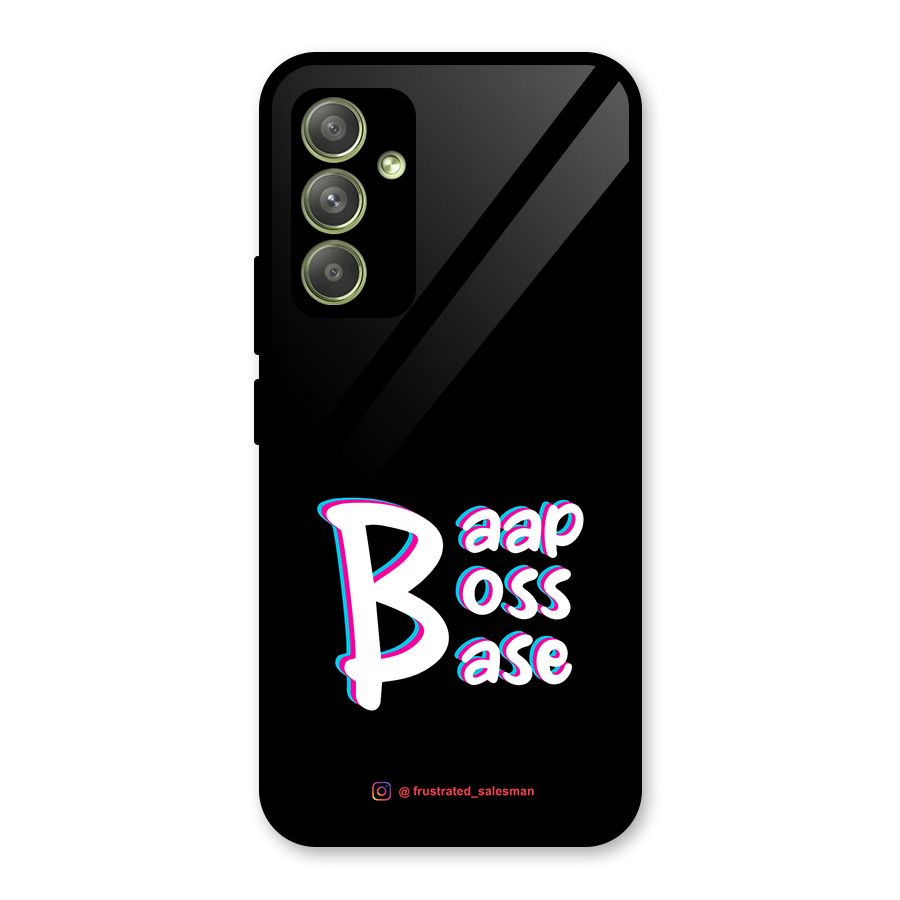 Baap Boss Base Black Glass Back Case for Galaxy A54