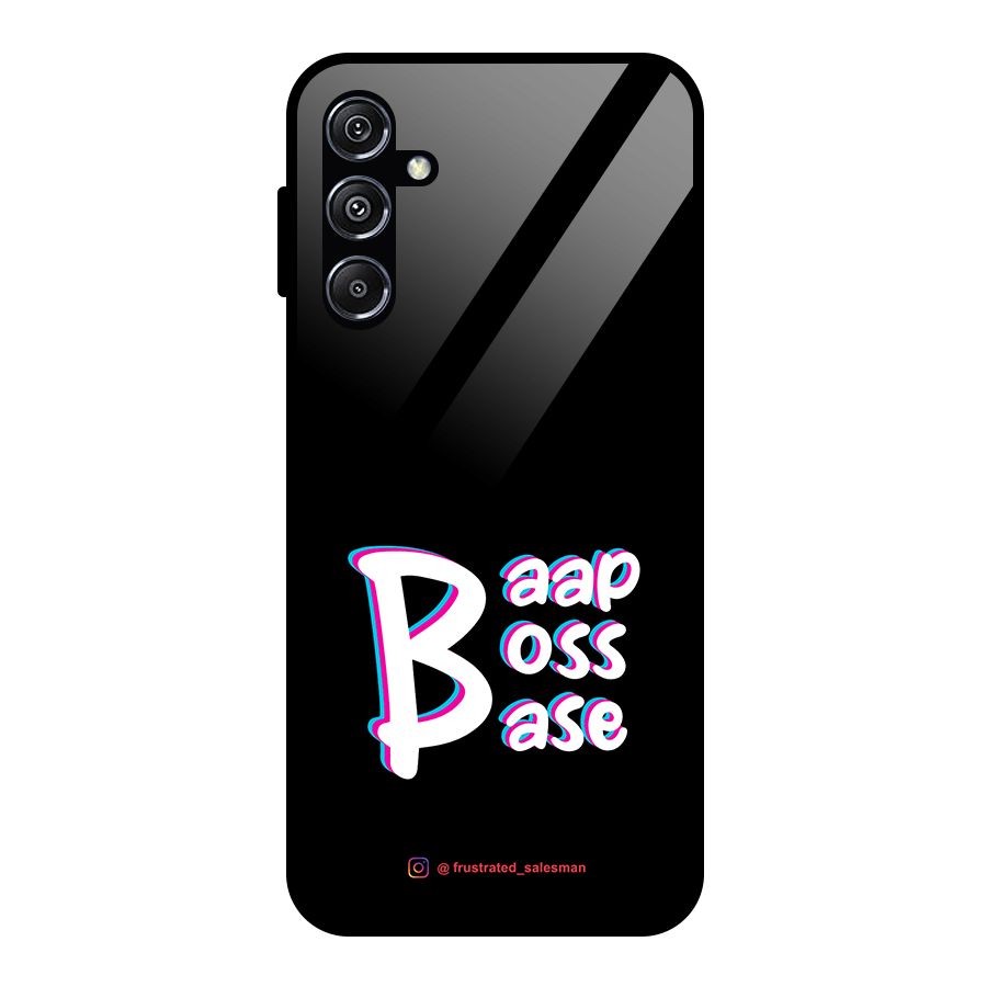 Baap Boss Base Black Glass Back Case for Galaxy M34 5G