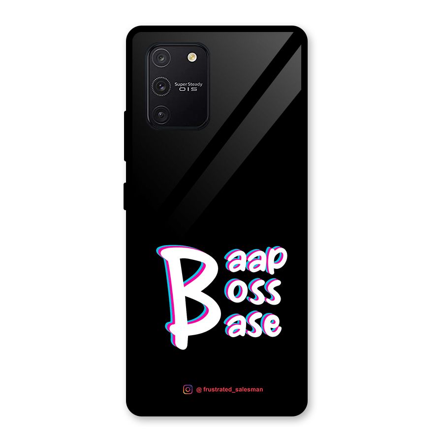 Baap Boss Base Black Glass Back Case for Galaxy S10 Lite