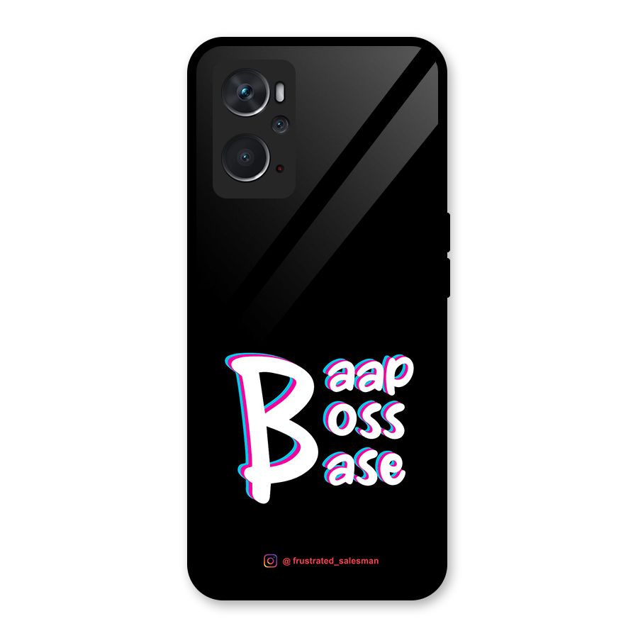 Baap Boss Base Black Glass Back Case for Oppo K10 4G