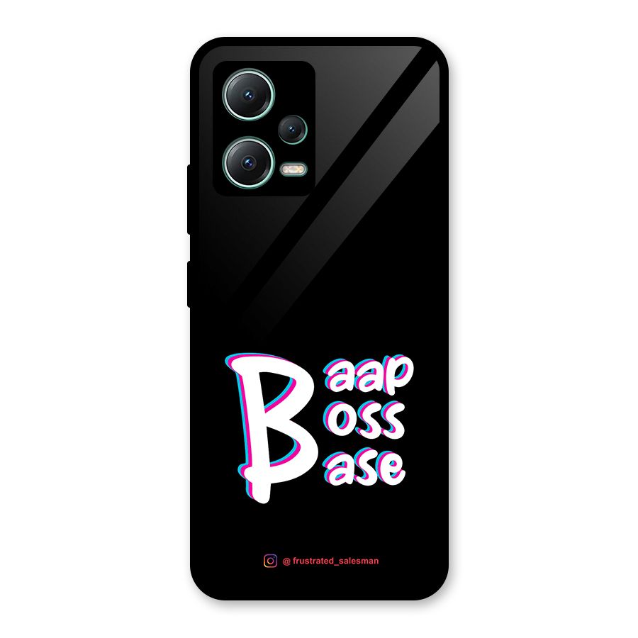 Baap Boss Base Black Glass Back Case for Poco X5