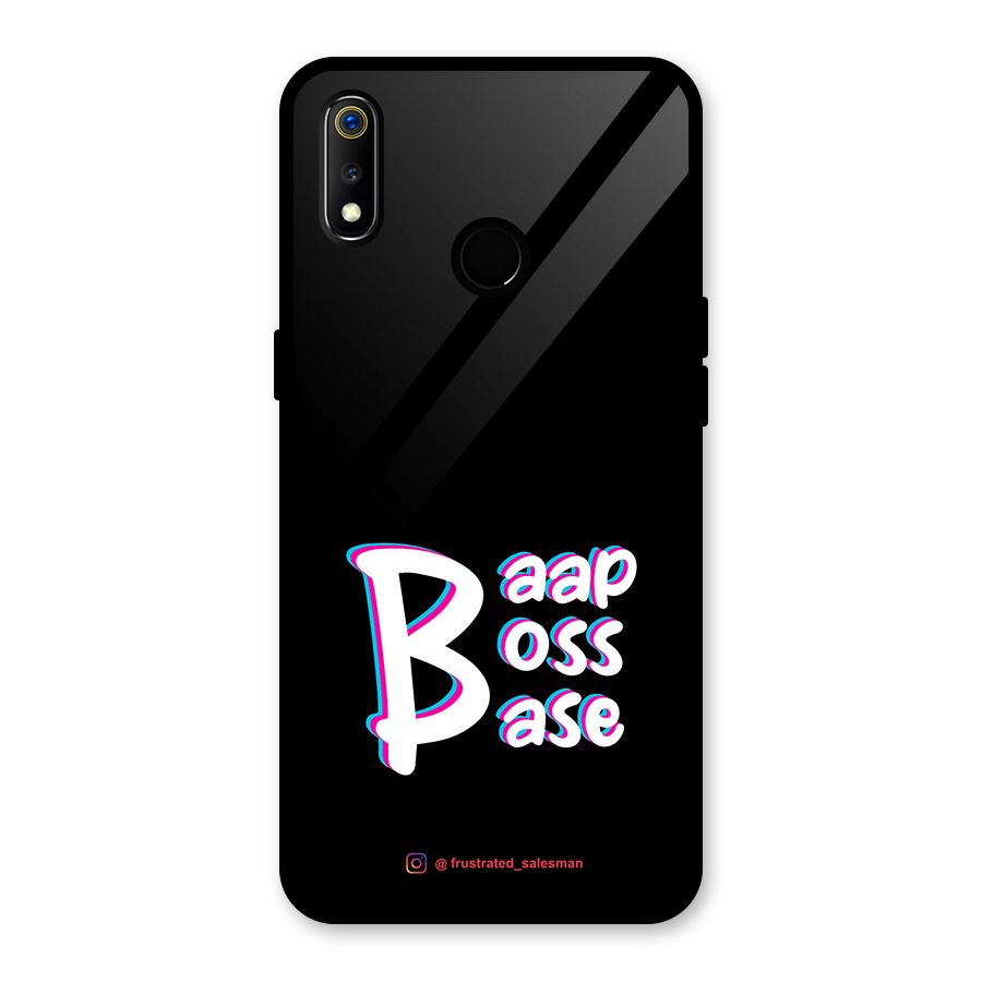 Baap Boss Base Black Glass Back Case for Realme 3i