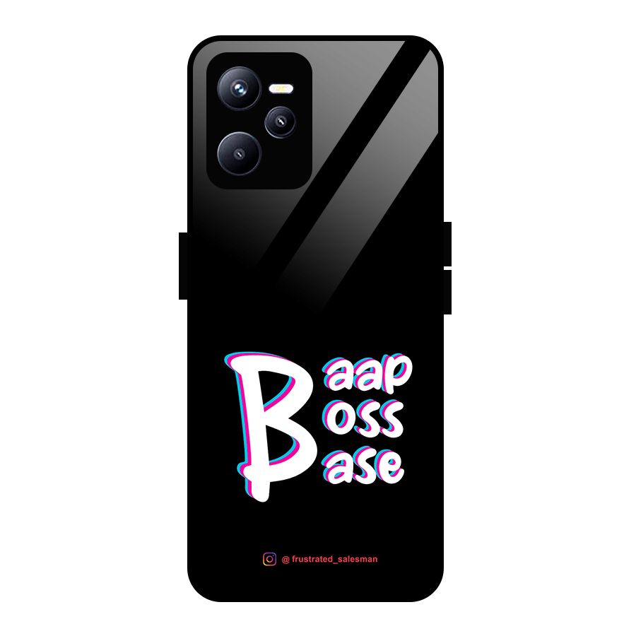 Baap Boss Base Black Glass Back Case for Realme C35