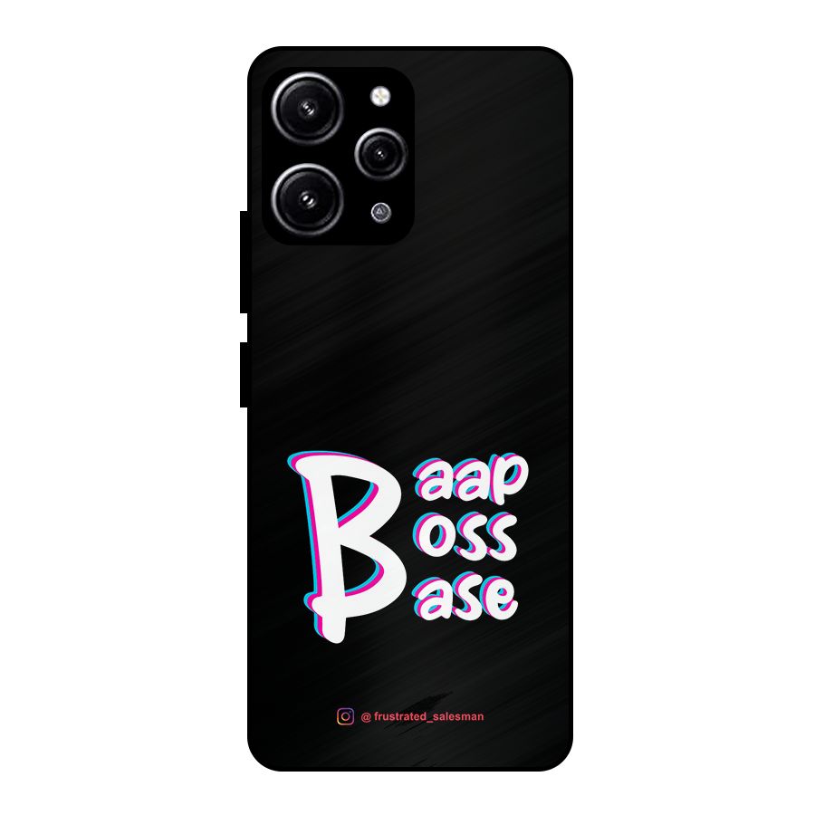 Baap Boss Base Black Glass Back Case for Redmi 12 4G