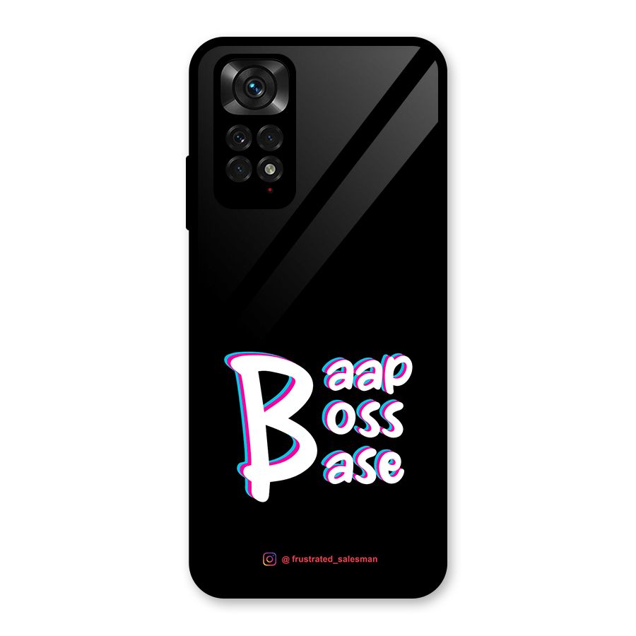 Baap Boss Base Black Glass Back Case for Redmi Note 11S