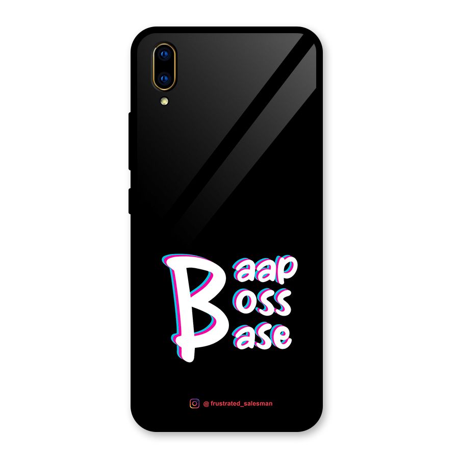 Baap Boss Base Black Glass Back Case for Vivo V11 Pro