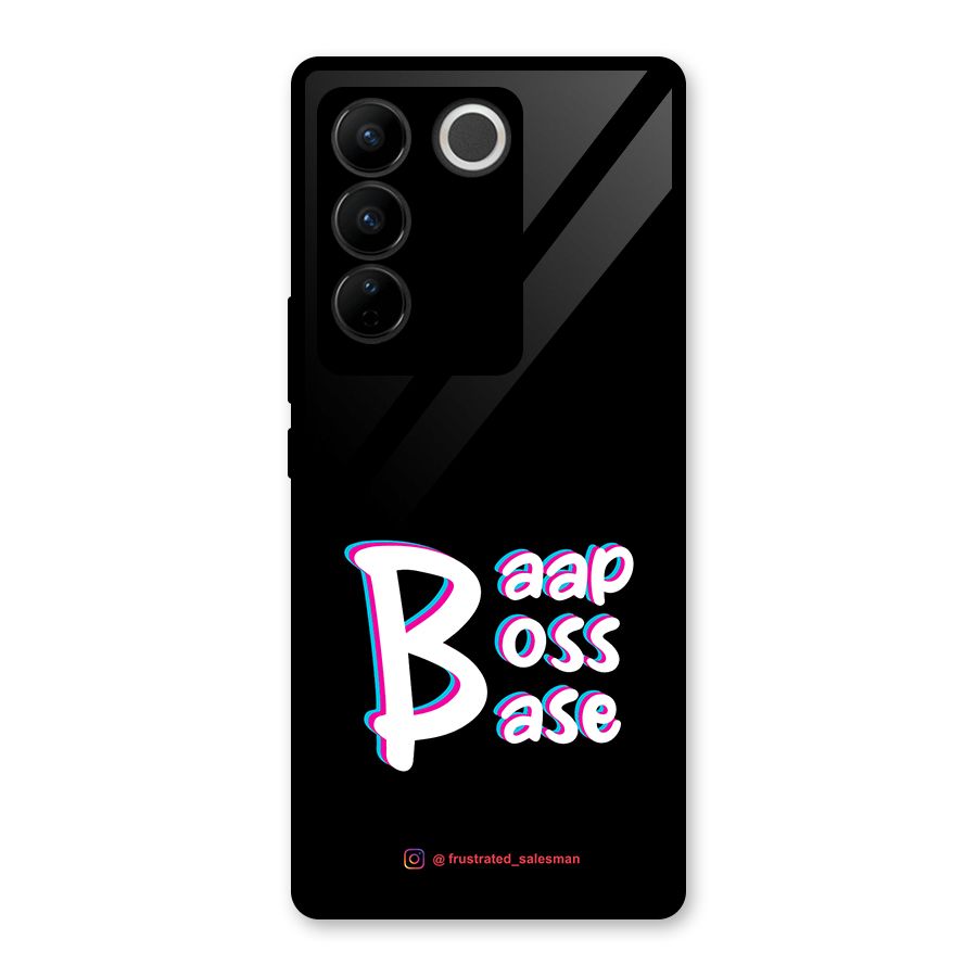 Baap Boss Base Black Glass Back Case for Vivo V27