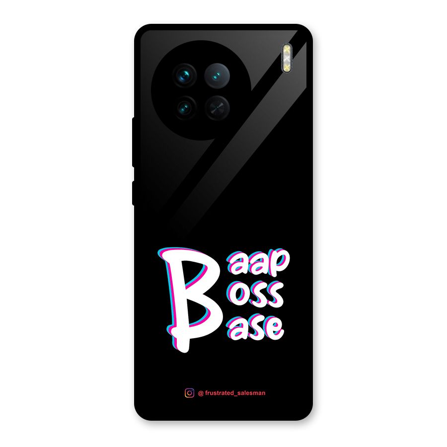 Baap Boss Base Black Glass Back Case for Vivo X90