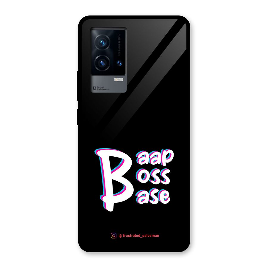 Baap Boss Base Black Glass Back Case for iQOO 9 5G