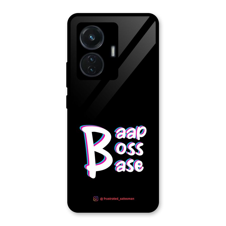Baap Boss Base Black Glass Back Case for iQOO Z6 44W