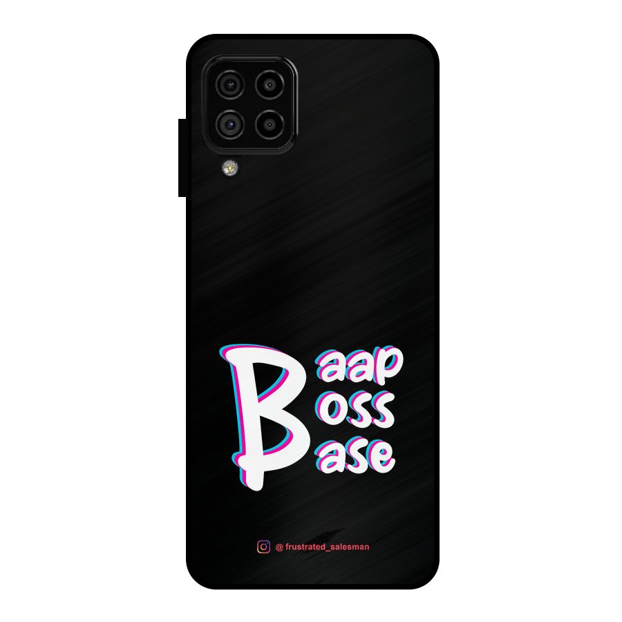 Baap Boss Base Black Metal Back Case for Galaxy A22 4G