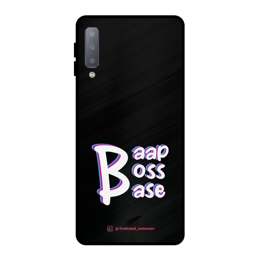 Baap Boss Base Black Metal Back Case for Galaxy A7 (2018)