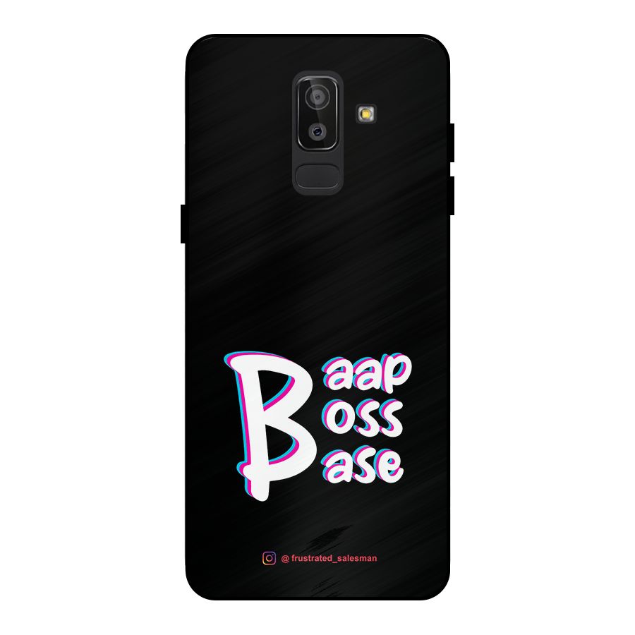 Baap Boss Base Black Metal Back Case for Galaxy J8