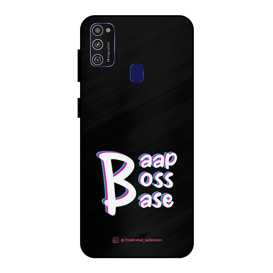 Baap Boss Base Black Metal Back Case for Galaxy M30s